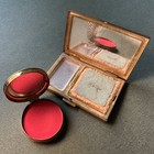 Vintage 1930s Makeup Compact Set Avon Bamboo Gold Ripe Cherry