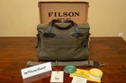 Filson 24 Hour Tin Cloth Briefcase Bag   Otter Green   Made In Usa   11070140