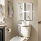 Framed Botanical Wall Art For Bathroom  10  H X 8  W X 4pcs Black And White