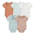 Unisex 5pieces Newborn Bodysuits Cotton Baby Girl Clothes Set Summer Print Baby