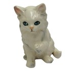 Vintage Lefton H1513 White Gray Persian Kitten Cat Figurine Porcelain Japan