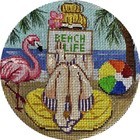 Needlepoint Handpainted Gayla Elliot Beach Life Stitching Girl 5 
