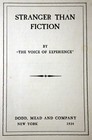 Stranger Than Fiction The Voice Of Experience 1934 Radio Program Vintage Book