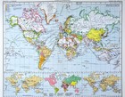 1911 Stieler Map - World Political Countries - Telegraph Cables   Steamer Routes