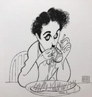 Al Hirschfeld  chaplin- The Gold Rush   Custom Framed Art Celebrity Movie Comedy