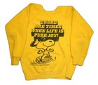 Rare Vtg 60s Snoopy Peanuts Crewneck Sweatshirt Pit 13 5  Length 16  Determined
