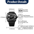 Men s Business Casual Triangle Dial Luminous Quartz Wrist Watch Pu Leather Strap