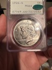 1926-s Peace Dollar Ms-64 Pcgs Cac Rattler  Looks Amazing  Rare In Rattler
