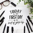 Calligraphy Brush Pens 10 Pcs Hand Lettering Fadeproof Black Ink Beginner Kit
