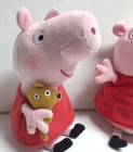 Lot Of 2 Peppa Pig Plush Ty Beanie Baby W Teddy 6  Sound Plush Jazwares Oinking 