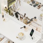 Vanity Desk With Mirror   Lights  5 Drawers Makeup Vanity Table Charging Station