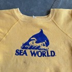1960s Sea World Sweatshirt Flock Print Youth Kids Gussets Vintage 1970s Children