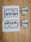 2 Vintage Ribbon Geese Potholders New With Tags   1 Used Dish Towel