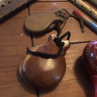 Lot Vtg Wooden Musical Instruments Maracas Castinets Flutes