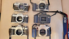 Lot Of Six  6  Canon 35mm  5 Slr   Film Cameras   2 Ae1 Lenses - Parts  Untested