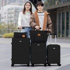 Romswi 3 Piece Luggage Set 20  Suitcase Set Lightweight Hardside Tsa Lock W  Bag