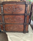 Antique Sewing Machine-ornate Wooden Drawers-set Of 3