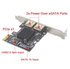 Pci-e Express To Dual Power Over Esata Port Esata  Usb Combo Esatap Adapter Card