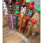 Large Lot Of Beaded Pens With Stands   Some Completed Projects  Some Blank 