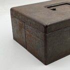 Antique Locked Steel Cash Box No Key Heavy Duty Green 4  X 9 5  X 7  Storage Vtg