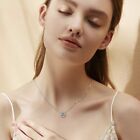 Sterling Silver Cz Stone Flower Pendant Necklace Jewelry Gift For Women - 18 