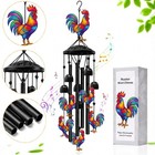 Large Rooster Wind Chimes Outdoor Garden Decor Colorful Aluminum Tubes Hanging
