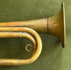 Antique U s  Regulation Made In Usa Bugle Orig patina Nickle Plated Mouthpiece