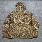 Under Armour Mens Realtree Max-5 Camo Hoodie Large Loose Fit Brown Orange Logo