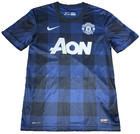 Manchester United 2013 14 Away Football Shirt Nike Soccer Jersey Blue Mens Small