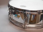 Vintage Ludwig Chrome Snare Drum Blue And Olive Badge 14  W  Ludwig Case   Stand