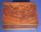 Vintage Antique Victorian Jewelry Sewing Box Inlaid Walnut 11  X 7-1 2  X 4-3 4 