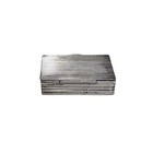 Vintage Sterling Silver Rectangular Pill Box Ribbed Trinket Snuff Case Compact