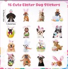 40 Pcs  1x1 2    Adorable Dogs In Easter Costumes Stickers 16 Designs