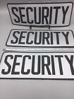 3x Large Reflective Security Back Patch Badge Emblem 11x4 Silver   Black