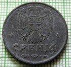 Serbia 1942      2 Dinara  Wwii German Occupation Coinage Zinc Km  32