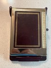 Vintage Bates Listfinder Cavalier Brown   Gold Metal Desk Top Address Phone Book