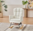 Nursery Rocking Chair upholstered Glider Rocker With High Backrest For 22a