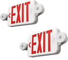 2 Pack Led Exit Sign   Emergency Light     Compact Combo Ul924 Fire Safety 