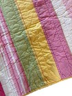 Pottery Barn Kids Baby Crib Toddler Quilt Pink Green Stripes Vintage Girly