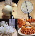 New Nib Onion Vegetable Slicer Kitchen Gadget Cutter Tool Plastic White Blossom