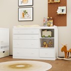 Changing Table Dresser  Baby Classic Nursery Dresser With 5 Drawers And 2 She   