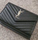 Ysl Saint Laurent Silver Chain Purse Black Women Crossbody Bag