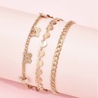 Fashion Women Ankle Chain Jewelry Anklet Bracelet Butterfly Love Heart Set 1655