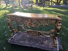 Rare Antique Style Gold Florentine Console Table With Golden Cover