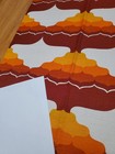 Awesome Rare Vintage Mid Century Retro 70s Yel Org Red Pyramid Drops Fabric  Wow
