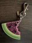 Coach Leather Pink Glitter   Green Watermelon Slice Key Fob Bag Charm