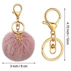 Yaomiao 4 Pcs 3 Inch Pom Pom Keychains Faux Fur Pompom Ball Keychains Fuzzy 