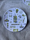Disney Parks Retro Tomorrowland White Green Blue Melamine Plate 7  Inch