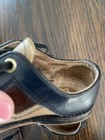 Vintage Navy And Brown Leather Oxford Baby Toddler Walking Shoes Leather Sole