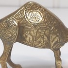 Vintage Solid Brass Camel Figurine Statue Etched Heavy Ornamental Decor 4x3 